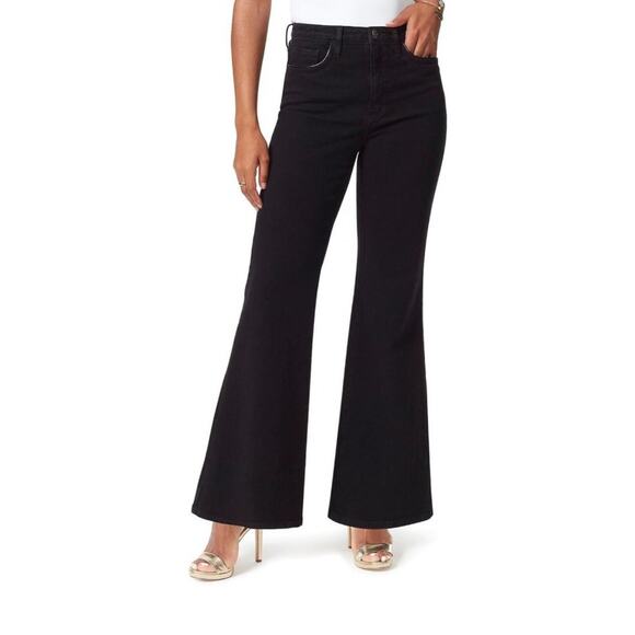 Sam Edelman Bay Flare Black Jean Trouser Wide Leg Cowboy Western Minimalist 30 - Picture 1 of 5